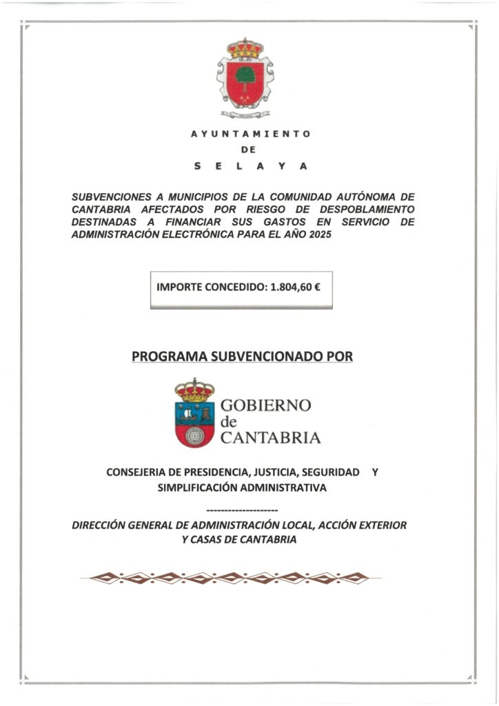SUBVENCIONES PARA FINANCIAR GASTOS DEL SERVICIO DE ADMINISTRACIÓN ELECTRÓNICA ORDEN PRE/84/2025